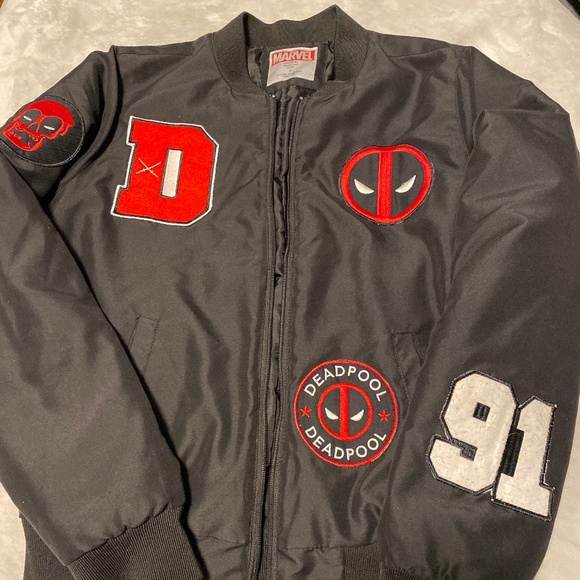 Marvel Other - Marvel Comics Deadpool 91 Comic Book Varsity Bomber Jacket with Patches S